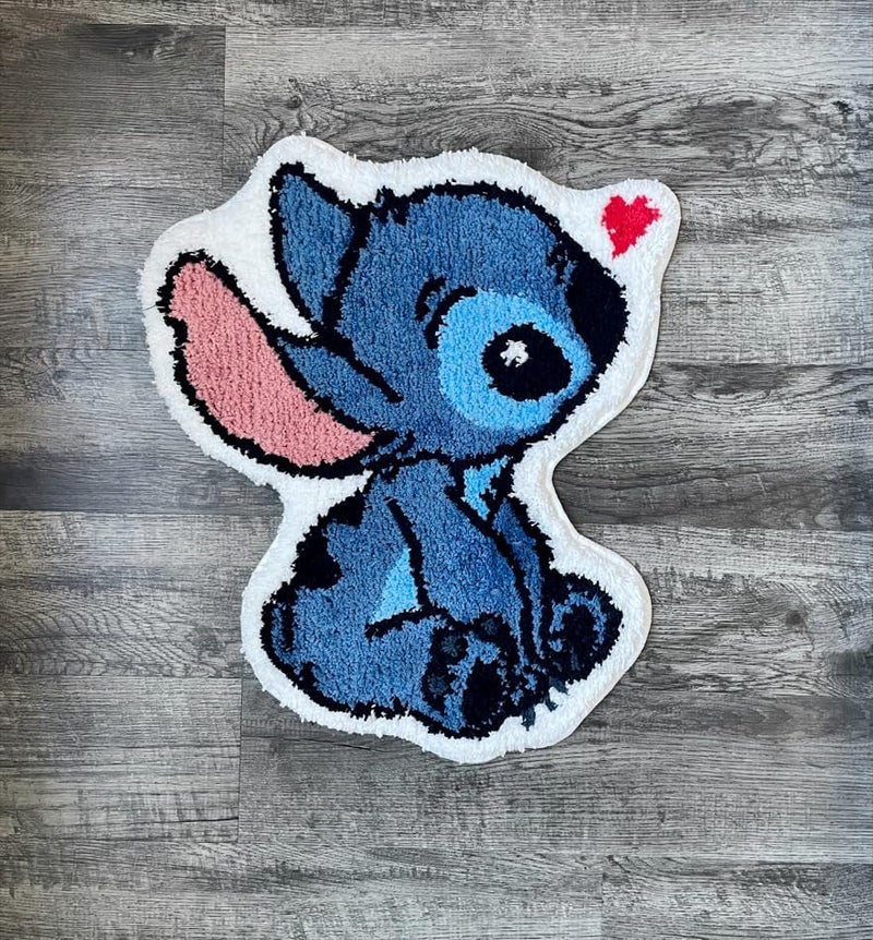Luxape Stitch Rug - Handmade Tufted bathmat - Handmade & Premium- 28 * 23in (70 * 58cm) - Hypebeast Decor - Anime Rug - Preppy Decor - Stitch Room Decor - - Image 2
